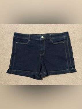 White House Black Market Dark Blue Women’s Denim Shorts - Size 14